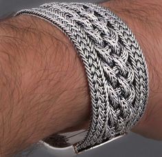 PRODUCT: THIS IS A REALLY FINE, 925 STERLING SILVER, 100% HANDMADE, WOVEN MENS BRACELET, WOVEN FROM 2 DIFFERENT DESIGN, REALLY UNIQUE ITEM, DOUBLE SAFE CLASP!! WEIGHT: 7.3": 106g, 7.7": 112g, 8": 114g, 8.5": 119g, 9":126g, 9.5": 128g 10": 134g METAL: 925 STERLING SOLID SILVER USABLE LENGTH (WHEN CLASP IS CLOSED) : we have multiple sizes, please chose your size from the list WIDTH: 30 mm THICK: 3 mm HUGE HEAVY HANDMADE TRIBAL WIDE FINE WOVEN 925 STERLING SILVER MENS BRACELET   WELCOME! EVERY OF OUR ITEM IS 1ST CLASS HANDCRAFTED PRODUCT! FROM THE NORTHEN OF THAILAND! WE USE ONLY THE HIGHEST QUALITY 925 STERLING SILVER!  EVERY OF OUR ITEM IS STAMPED 925! WE OFFER: - FREE SHIPPING! - ITEM ARRIVAL GUARANTEE!!!! - 925 SILVER WARRANTY!!!! (read terms and conditions under) PRODUCT: THIS IS A REALL Silver Mens Bracelet, Mens Sterling Silver Bracelets, Mens Silver Jewelry, Wholesale Silver Jewelry, Mens Bracelet Silver, Braids With Weave, Wire Wrapped Bracelet, Sterling Silver Mens, Mens Accessories Fashion