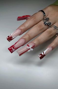 Christmas Nail Designs Acrylic, Rich Rich, Brown Acrylic Nails, Red Christmas Nails, Red Acrylic Nails, Winter Nails Acrylic, Short Square Acrylic Nails, Long Acrylic Nails Coffin