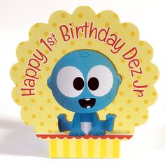 a birthday card with a cartoon character on it