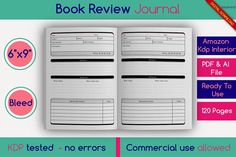 the book review journal is open and has information about how to use it for reading