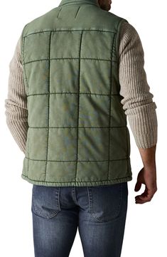 Insulated puffer quilting brings softness and warmth to a vest that's fitted with handy pockets and designed to layer easily over or into your favorite cold-weather looks. Front snap closure Spread collar Chest snap-envelope pockets; front welt pockets 100% cotton lining, with 100% polyester filling 78% cotton, 22% polyester Machine wash, tumble dry Made in India Laurel Green, Fleece Quilt, Quilted Vest, Fleece Vest, Brand Colors, Welt Pocket, Welt Pockets, Snap Closure, Cold Weather