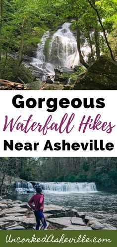 the gorges waterfall hike near nashville, tennessee with text overlay that reads gorgeous water fall hikes near ashville