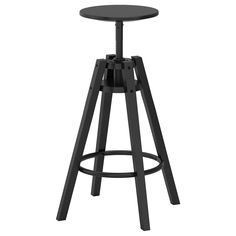 a black stool with an adjustable seat