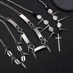 Category: Necklace Material: Stainless Steel Fashion Element: Point Rivet Style: Punk Punk Accessories, Accessories Necklaces, Bronze Necklace, Punk Jewelry, Style Punk, Accessories Necklace, Ring Bracelet, Earring Necklace, Necklaces Bracelets