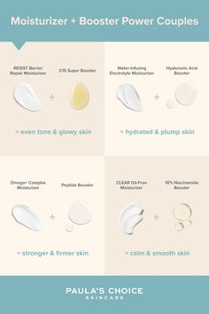 Tips on how to pair the best moisturizers & skin boosters. Shop at Paula's Choice. Concept Landscape, Skin Care Guide, Aesthetic Skin Care, Paula's Choice, Life Update