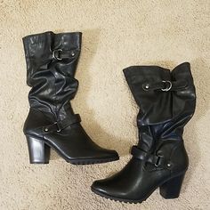 Never Worn, 3 Inch Heel, Heel To The Top Are 10 Inches (97) Extra Fits, Women Heels, Fits Inspo, Platform Sandals Heels, 3 Inch Heels, Leather Boots Women, Rich Girl, Boots Women, Heel Boots