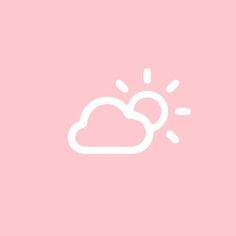 a pink background with a white cloud and sun