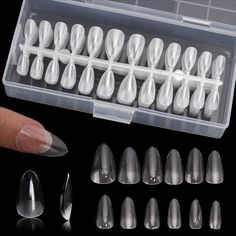 PRICES MAY VARY. GREAT VALUE SETS: 504pcs almond nail tips(12 sizes) The matte finish made it easier to rough them up for better gel application. 24 nail tips form a piece, which is not easy to lose compared with a single nail tip. With proper prep and application, these nails can stay on your nails for several weeks without breaking, bending or warping. Suitable for professional nail experts or nail learners. It is fun to DIY nail art with your family or friends when family gathering and party, Clear Fake Nails, Almond Nail Tips, Gel Application, Short Almond Nails, Short Almond, Almond Nail, Professional Nails, Nail Art Diy, Diy Nails