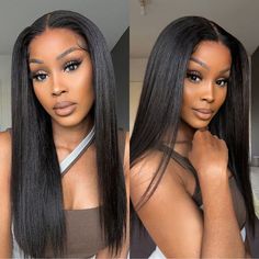 Luvme Hair Yaki Straight 5x5 Closure HD Lace Glueless Long Wig 100% Hu Natural Curly Wig, Hair Growing, Human Hair Color, Body Wave Wig, Short Bob Wigs, Short Wigs, Straight Human Hair, Long Wigs, Blonde Wig