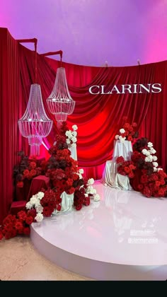 One Love Party, Red Party Decor, Red And Black Theme, Event Space Decor, Aesthetic Backdrop, Red And Pink Wedding, Luxury Event Decor, Women Event, Lux Decor