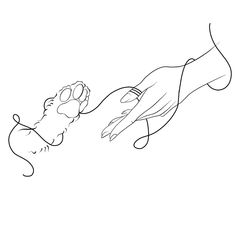 a drawing of a hand reaching for a baby