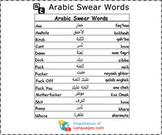 arabic swear words are used to spell the word's meanings and phrases in different languages