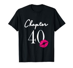 a black shirt with the number forty and pink lipstick on it