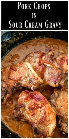 pork chops in sour cream gravy is an easy and delicious side dish