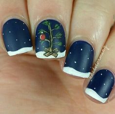 Charlie Brown Tree, Brown Tree, Brown Christmas, Red Nail Designs