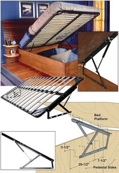 the bed frame is open and has an adjustable mechanism to pull it out from underneath