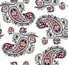 red and blue paisley pattern on white background stock photo, images and clippings