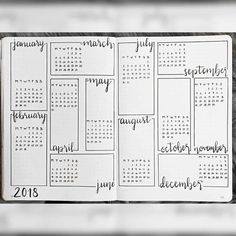 Future Log Bullet Journal, Bullet Journal Page, Bullet Journal 2020, Year At A Glance