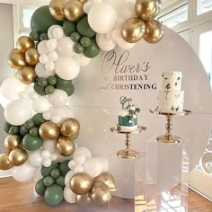 balloons and cake on display at a birthday party