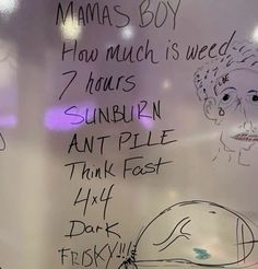 a white board with some writing on it