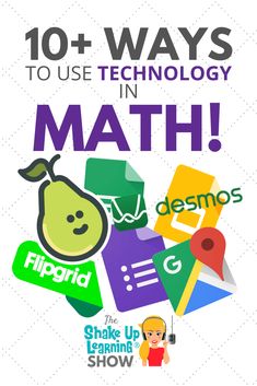 the title for 10 ways to use technology in math, with an image of a pear and