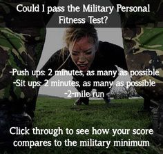 could you pass the military boot camp fitness test? try the workout and click through to see how you compare! Sleep Management, Fitness Test, Military Workout, Week Challenge, Boot Camp Workout, Bodybuilding Workout, Military Training, Personal Fitness, Push Ups