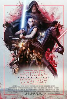 star wars the last jedi movie poster with darth vader and anaga on it