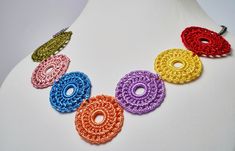 Handmade Crochet Colorful Necklace, Round Necklace, Great Gift, Perfect Accessory It is beautifully handcrafted. It is a great gift for your girlfriend, mother, or anyone who loves handmade accessories! Feel free to reach us out if you have any questions. Ready to be shipped in 1 business day. Handmade Colorful Jewelry For Birthday, Unique Handmade Necklaces For Birthday, Unique Handmade Birthday Necklaces, Multicolor Necklaces For Birthday, Multicolor Handmade Craft Supplies For Birthday, Colorful Handmade Jewelry Gift, Bohemian Multicolor Handmade Crafts, Colorful Handmade Craft Supplies, Diy Multicolor Craft Supplies For Gifts