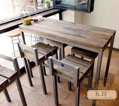 29 ideas de Mesas para cafeteria | mesa cafeteria, muebles hierro y madera,  decoración de unas