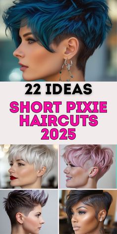 Explore the timeless appeal of short pixie haircuts for 2025, featuring 22 cutting-edge designs for every hair type. From fine hair to thick textures and curls, these styles flatter round and chubby faces while offering elegant or funky vibes. Inspired by world trends, including Korean and French influences, these cuts are perfect for black women, older women over 50, or anyone seeking a fresh and versatile look. Unique Short Haircut For Women, Short Haircuts For Women Chubby Face, Very Short Hair Styles For Women, Pixie Haircut Straight Hair, Ultra Short Pixie Haircuts For Women, Pixie With Shaved Sides, Spiky Pixie Haircut, Short Razor Haircuts, Short Haircuts Women