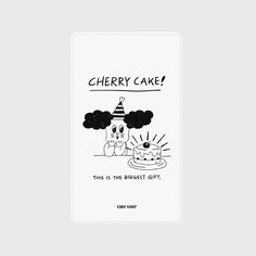 a bookmark with an image of two cats and a cat in the background that says cherry cake this is the biggest gift