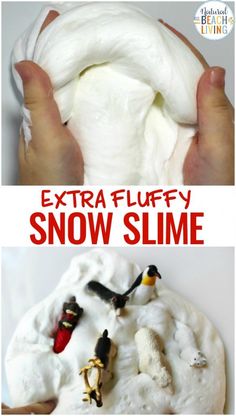 an easy snow slime recipe for kids to make