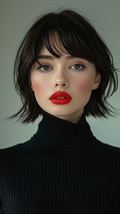 From sba1891 Womans Hair, Medium Haircuts With Bangs, Trendy Haircuts Medium, Mom Haircuts, Cool Hairstyles For Girls, 얼굴 드로잉, Frizz Free Hair, Smink Inspiration, Cut Her Hair