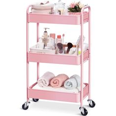 PRICES MAY VARY. For Long-Term Use: The Toolf 3-Tier Metal Rolling Utility Cart boasts a sturdy powder-coated steel frame and shelves that are strong, resilient, and built to last. This heavy-duty cart makes the perfect organizer for baby items, art supplies, toiletries, kitchen supplies, and more. Take it With You: Curved handles on top and four rolling casters make it easy to move around. While the two caster wheels can be locked in place for secure use when it's stationary. Lips around the ed Dorm Bathroom, Organization Cart, Mobile Shelving, Rolling Utility Cart, Rolling Storage Cart, Storage Trolley, Art Cart, Utility Storage, Rolling Storage