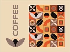 a coffee poster with an abstract design