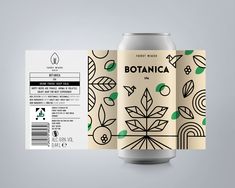 a can of botanica on a gray background