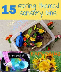 spring themed activities and crafts for kids to do with the sunflowers, sand and flowers