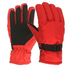 Winter Gloves For Kids Boys Girls Snow Windproof Mittens Outdoor Sports Skiing Features: Size: M.  Color: Red. Wristband Design, Mens Winter Gloves, Snowboard Gloves, Kids Skis, Ski Girl, Kid Gloves, Cold Weather Gloves, Sports Gloves