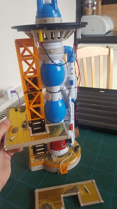 a model of a space station on a table