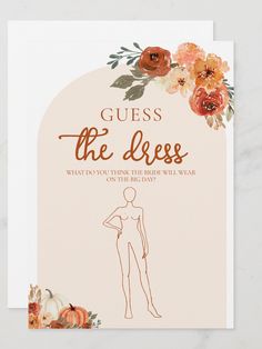 Boho Watercolor Fall in Love Pumpkin Autumn Fall Pumpkin Guess The Dress Bridal Shower Game Guess The Dress Bridal Shower, Guess The Dress, Fall In Love Bridal Shower, Engagement Party Games, Romantic Bridal Shower, Bohemian Bridal Shower, Autumn Bridal, Pumpkin Autumn