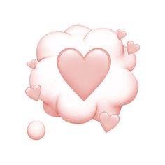 a heart shaped cloud floating in the air with two hearts on it's side