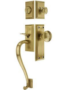 an image of a door handle with two knobs on the front and back sides