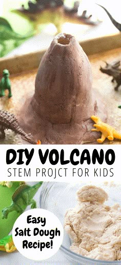 the science project for kids to learn how to make volcanos with clay and play dough