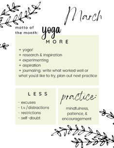 use this sheet as a reminder all month, print it out/Pin it, set your own goals! March, yoga, yogi, monthly goals, monthly motto, healthy living, growth mindset, self-development March Goals Ideas, March Self Growth Challenge