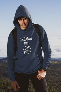 Dreams Do Hoodie Cozy up with our teasing hoodie to keep you warm.   Wear whenever, use forever   Be ready to fall in love!     50/50 cotton/poly fleece Air jet yarn for a soft, pill-resistant finish with two-ply hood Front Pouch Pocket. Made in the USA Hoodie Cozy, Dreams Do Come True, Air Jet, 50 50, Pocket Pouch, Fall In Love, In Love, Pouch, Yarn