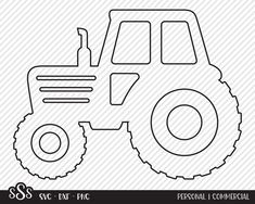 a tractor outline on a white background