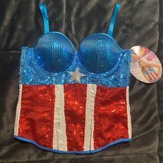 New Marvel American Dream Corset Womens Size Medium/Large Bedazzled Corset, Mary Kay Perfume, Dallas Cowboys Cheerleader Costume, Harry Potter Robes, Jaanuu Scrubs, Showmanship Jacket, Star Wars Luke, Cheerleader Costume, Dallas Cowboys Cheerleaders