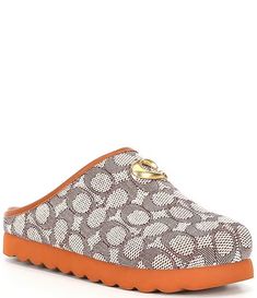 COACH Hadley Signature Jacquard Clogs | Dillard's Coach Slip On Sneakers, Coach Clothing, Slipper Outfit, Coach Shoes Women, Fly Shoes, Coach Sneakers, Fashion Shoes Heels, Pretty Shoes Sneakers, Kicks Shoes