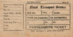 an old passenger ticket from the royal transport service