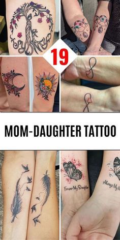 different tattoos on the arms and feet of women